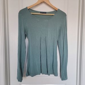 Two thyme maternity shirts long sleeve teal and black solid color size large